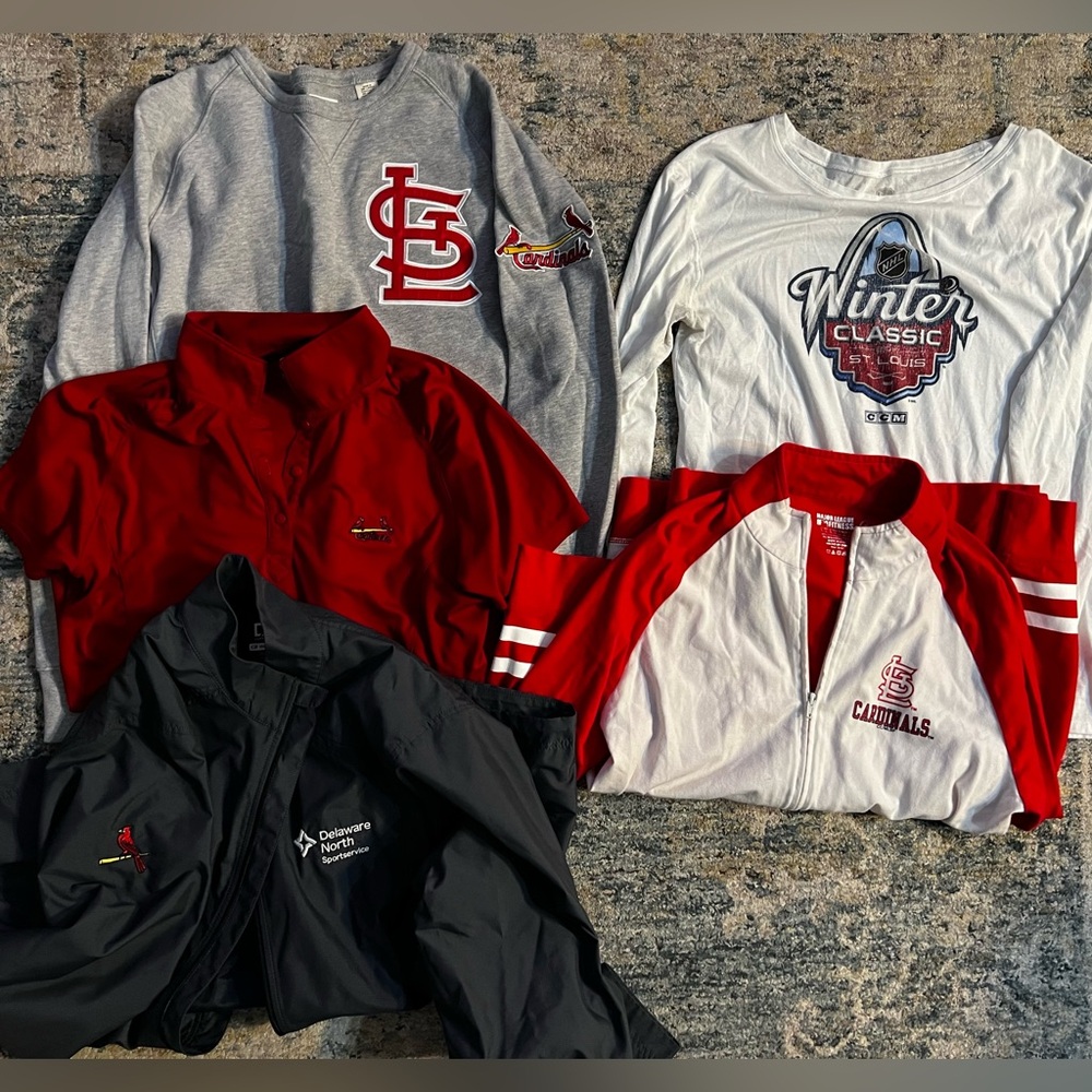 Women’s St. Louis Sports Fan Bundle Five (5) Tops Cardinals Blues MLB